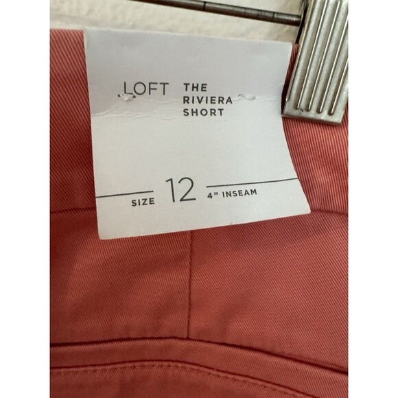 NEW Ann Taylor Loft The Riviera Short Shorts Women's 12 Orange Pink Coral Flaw - Picture 2 of 8